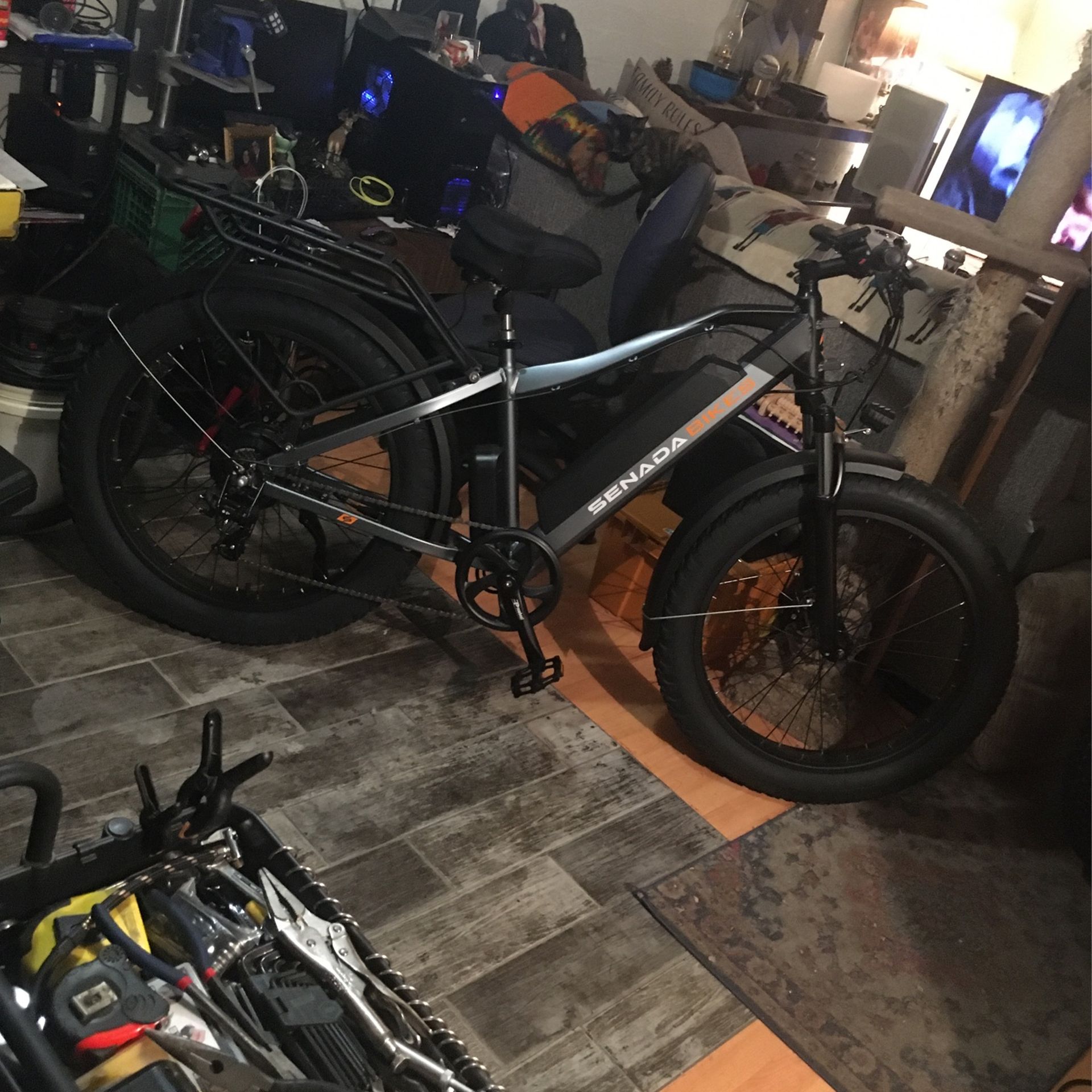 Sale! Senada Saber Pro 30+ Mph And 65 Mile Range W/1000 watt + Best In Class 95 NewtonmtrsTorque, Hybrid Between Reg Top Tube + PS Thru