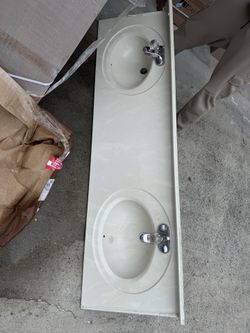 79in Marble Vanity Top With Faucets