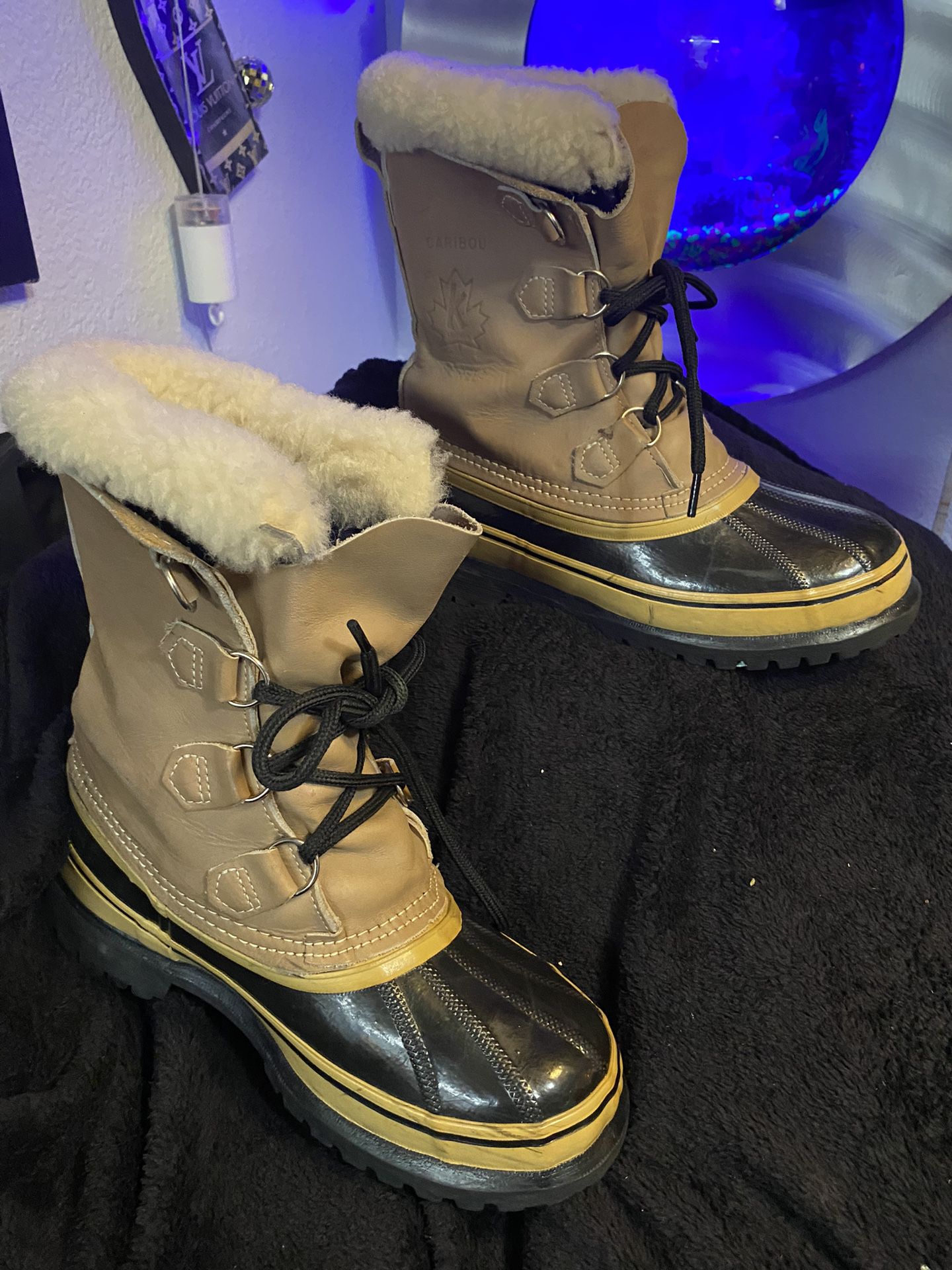 Sorel Fur Lined Leather Caribou Women’s Boots Size 7