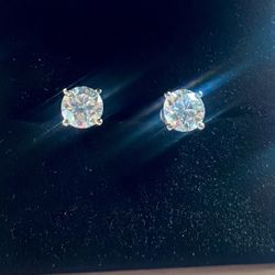 1ct Pair Genuine Lab Diamond Earrings!