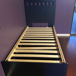 Wood Twin Bed Frame With Underbed Storage