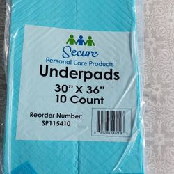 Underpads 30x36; $3 Per Pack; Available 20 Packs 