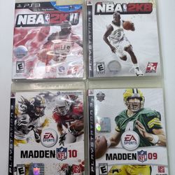 PlayStation 3 PS3 Game Lot (4) NBA 2K11, 2K8, Madden NFL 10, Madden 09