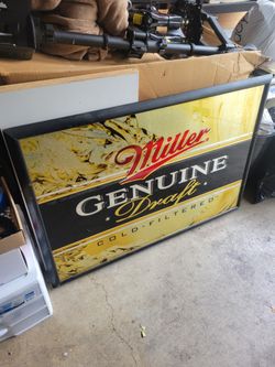 Miller Genuine Draft Beer Sign/Portrait