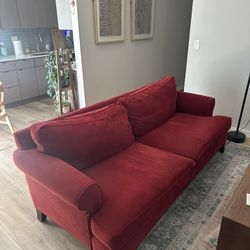 Red Fabric Sofa – Great Quality, Smoke-Free & Pet-Free Home