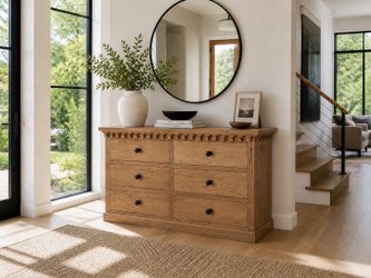 Solid Wood Rustic 6-Drawer Dresser – Farmhouse Style