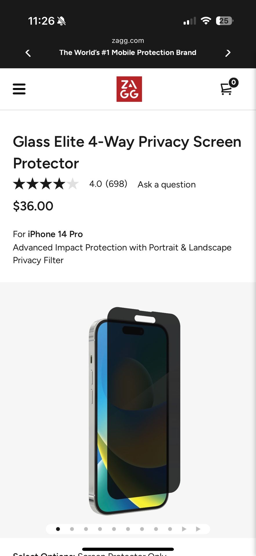 InvisibleShield Glass Elite Privacy 360 Apple iPhone 14 Pro