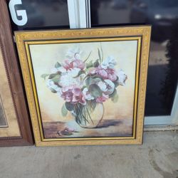 Floral Painting In Decorarive Gold Frame 