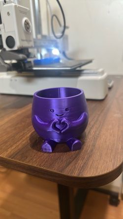 3D Printed Purple Character Planter Pot
