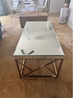 Glass & Mirror living room table