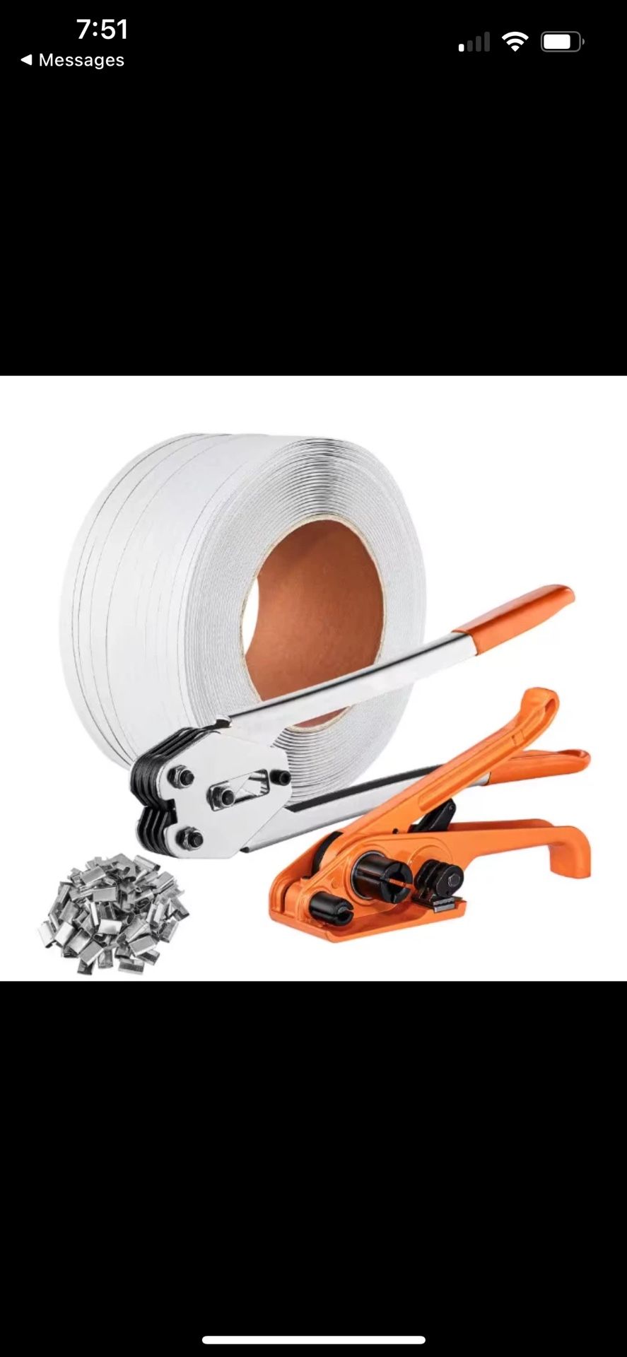Packaging Strapping Kit Tensioner & Sealer Tool 328 ft. PP Band, 100 Metal Seals