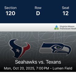 Seahawks Vs Texans Monday 10/20 7pm
