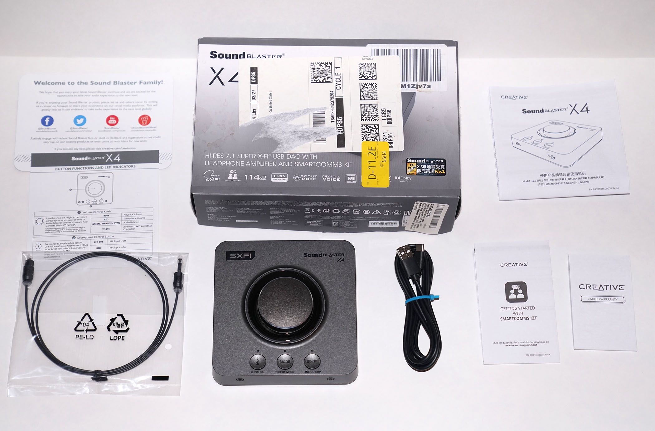 Creative Sound Blaster X4 External USB DAC Amp Sound Card PC Computer