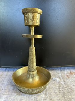 Beautiful JD India Brass Candlestick 