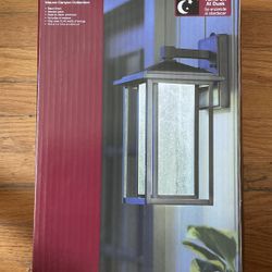 Mauvo Canyon 15.5 in. Black Dusk to Dawn LED Outdoor Wall Light Fixture  Sconce - NEW