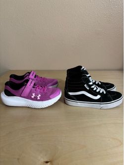 Girl’s Under Armour & Vans Size 2 Y ( great condition) $10 each