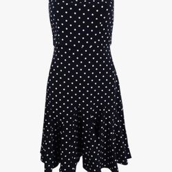 Black & White Sleeveless Surplice Ruffle Polka Dot Dress The Limited (Calvin Klein)