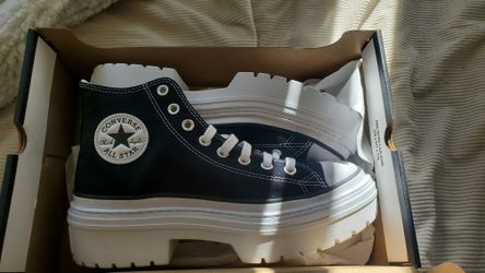 Converse High Tops Women's 9 , Men's 7 NIB CTAS Lugged Heel HI Black White Egret