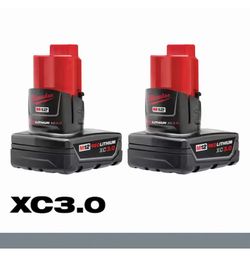 Milwaukee M12 XC 3.0 Ah High Capacity Redlithium Battery 2-Pack