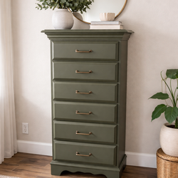 ✨ Olive Green 7-Drawer Accent Dresser / Lingerie Chest ✨