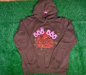 Brown and red 555 SP5DER Hoodie size men’s medium