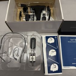 Savi W440 Wireless DECT Headset (Poly)-Convertible (3 wearing styles) - Compatible to connect to your PC/Mac - Works with Teams, Zoom, Black (W440 SA