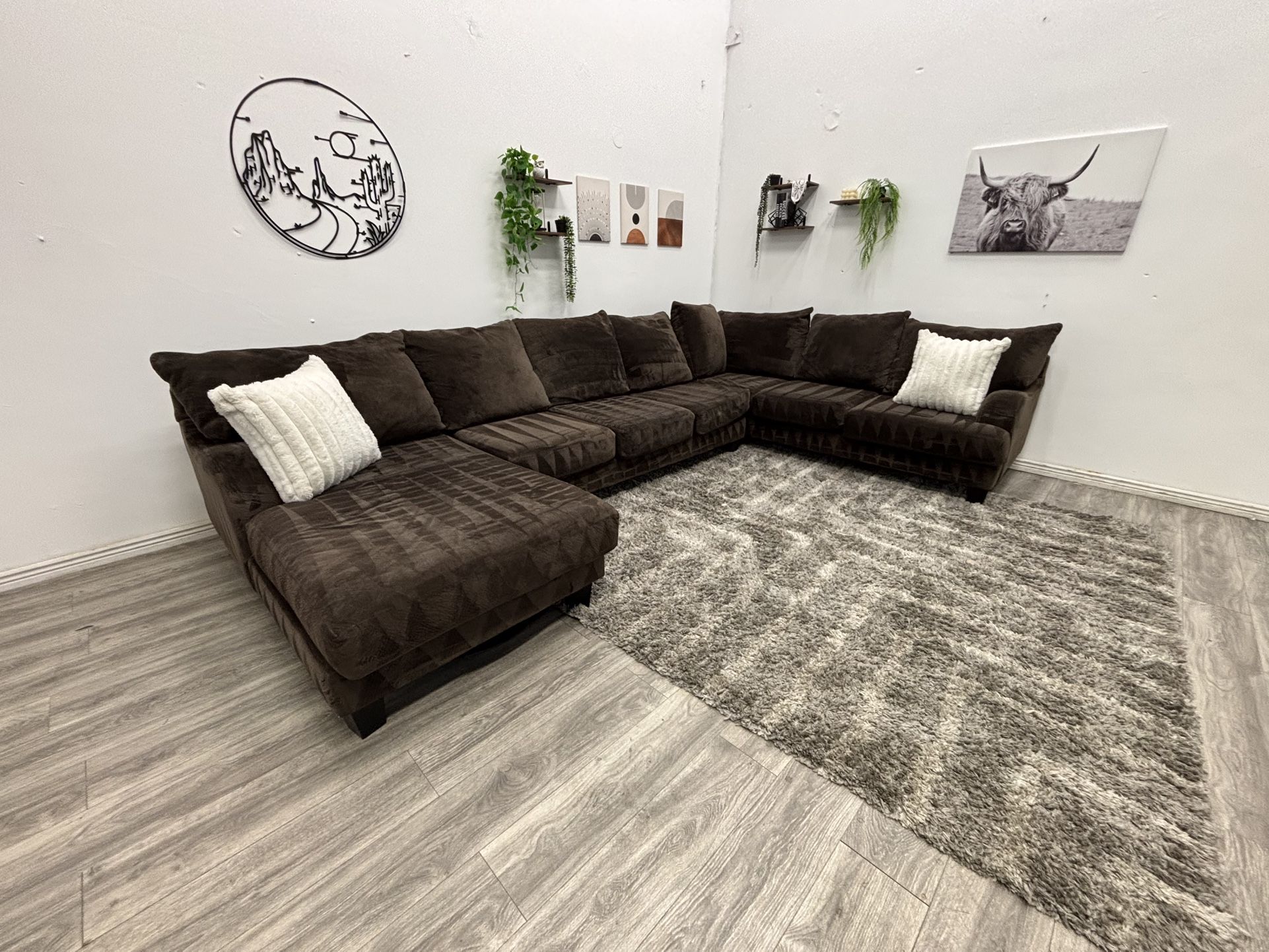 Brown Sectional Couch - Free Delivery
