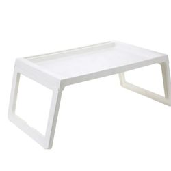 Foldable Bed Table Folding Breakfast Bed Desk Table Computer Laptop Holder for Home Bedroom(White)