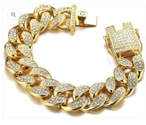 Retro Full Diamond Bracelet – Gold Plated Stainless Steel Jewelry