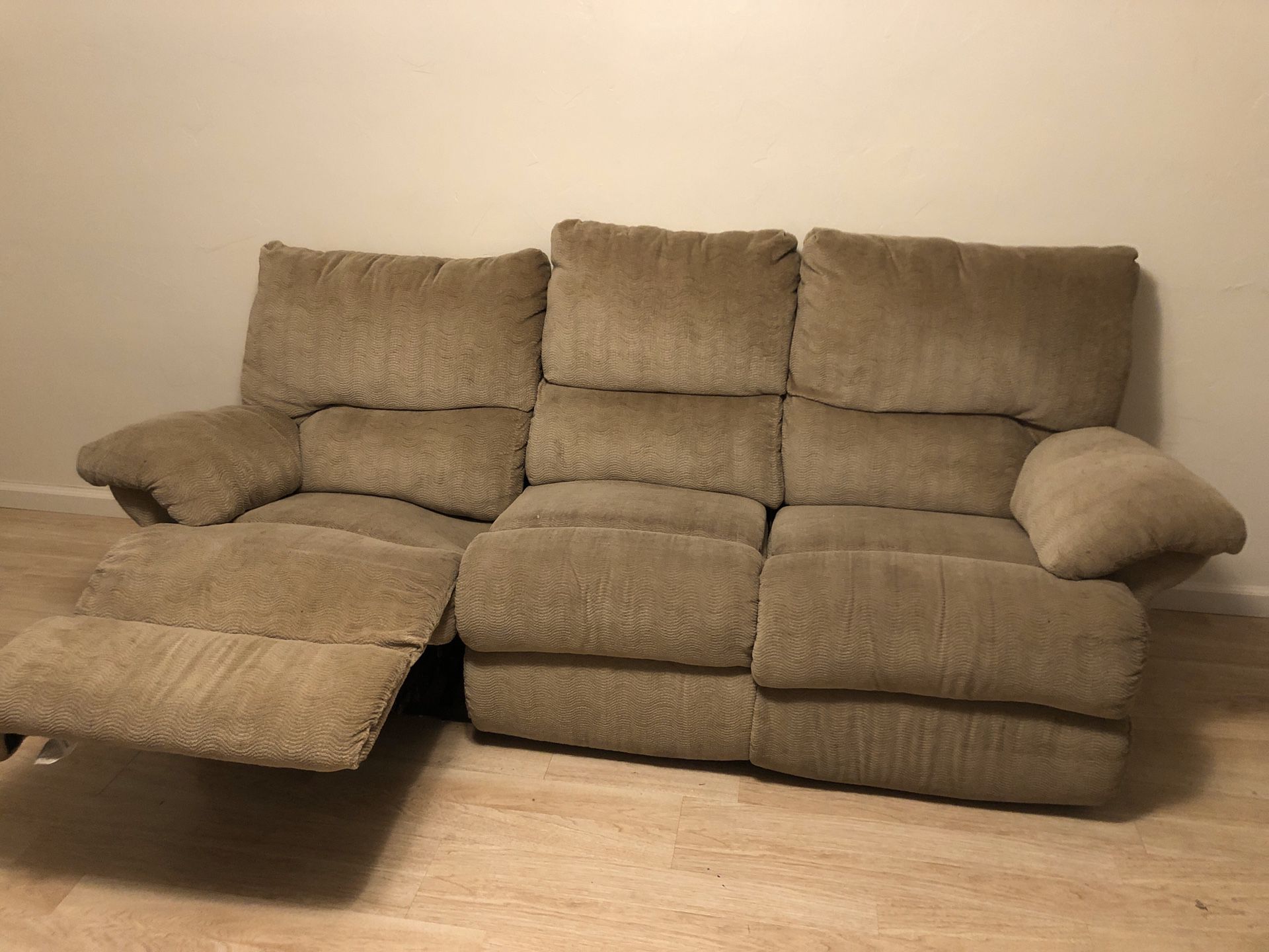 Tan Corduroy Sectional Couch