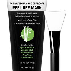 Blackhead Remover Charcoal Peel Off Face Mask with Brush