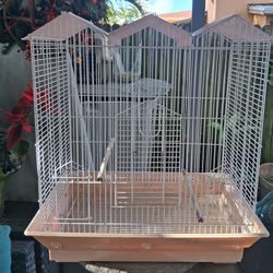 Bird cage pink and white