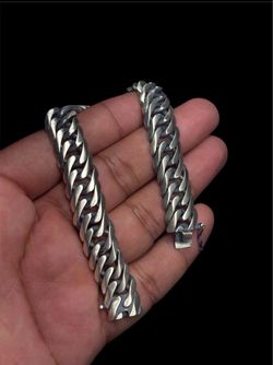 Handmade 925 Sterling Silver Black Oxidized Bracelet 8.9" / 50.40g