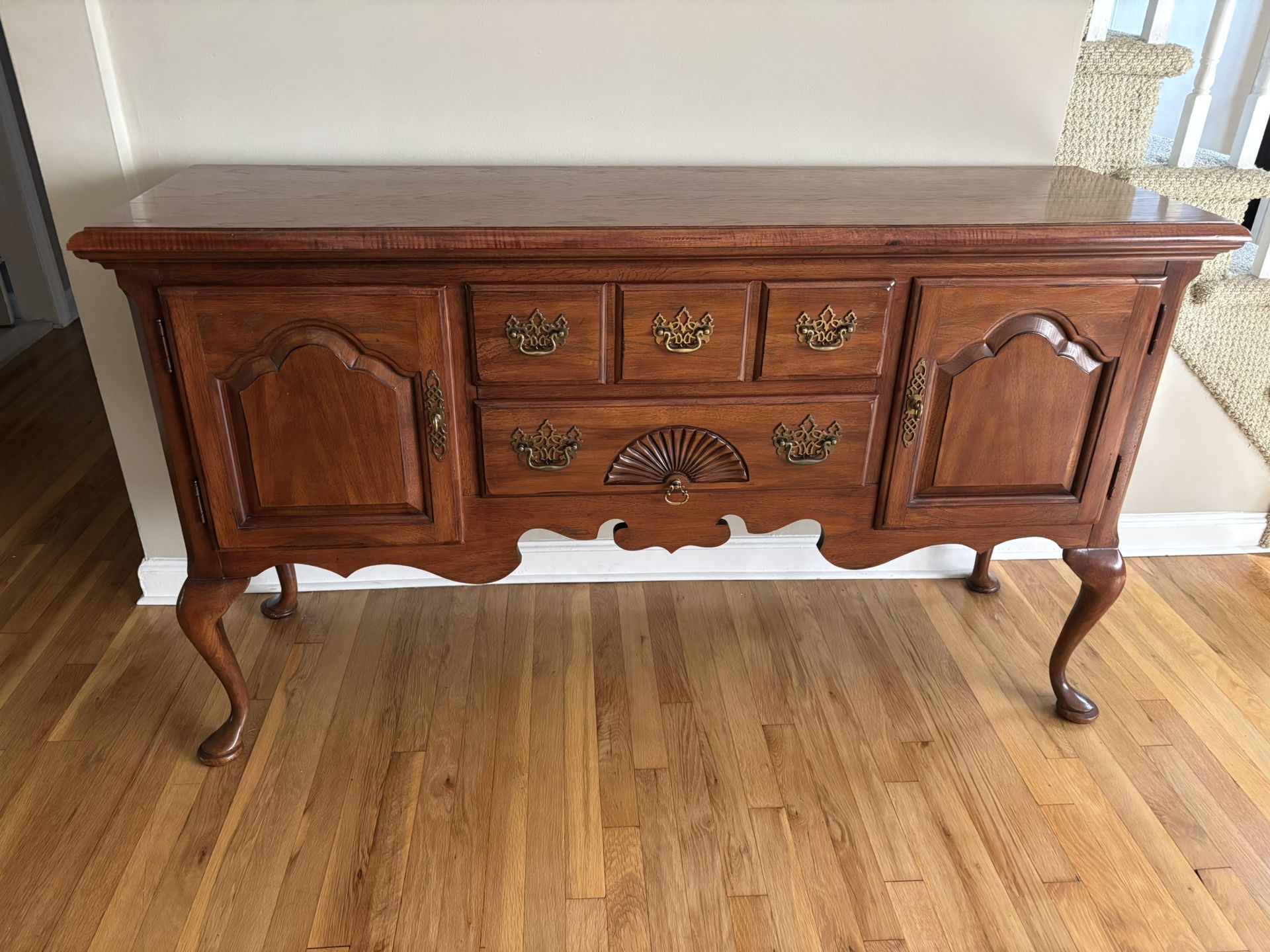 Antique, solid hardwood server