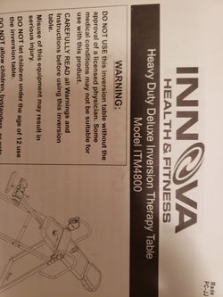 Innova Heavy Duty Delux Inversion Table... ModelITM4800