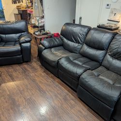 Polyester Sofa And Recliner 