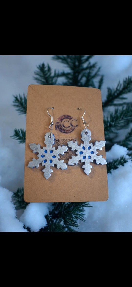 Metallic Frost Snowflake Earrings