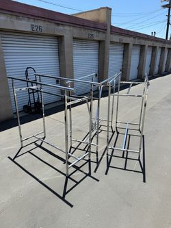 18 Heavy-Duty Commercial Chrome Clothing Racks Available – Adjustable Garment Display Racks