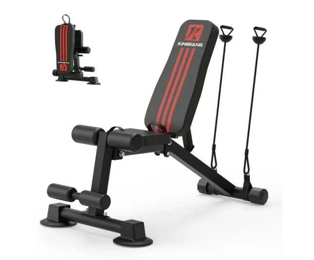 KK-021AM Adjustable Weight Bench Utility Workout Bench for Home Gym,Foldable Incline Decline Benches for Full Body Workout 660LB