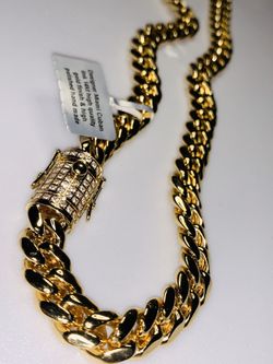22k stainless steel 15MM choker Miami Cuban
