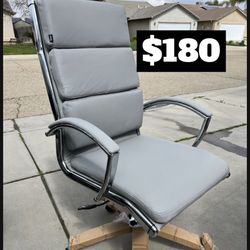 Brand New. Light Grey/chrome High Back Executive Office Chair. Retails Around $400. Fully assembled 