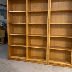 2 Bookcases - Oak $200 for 1; Both For $350 - Cash Only