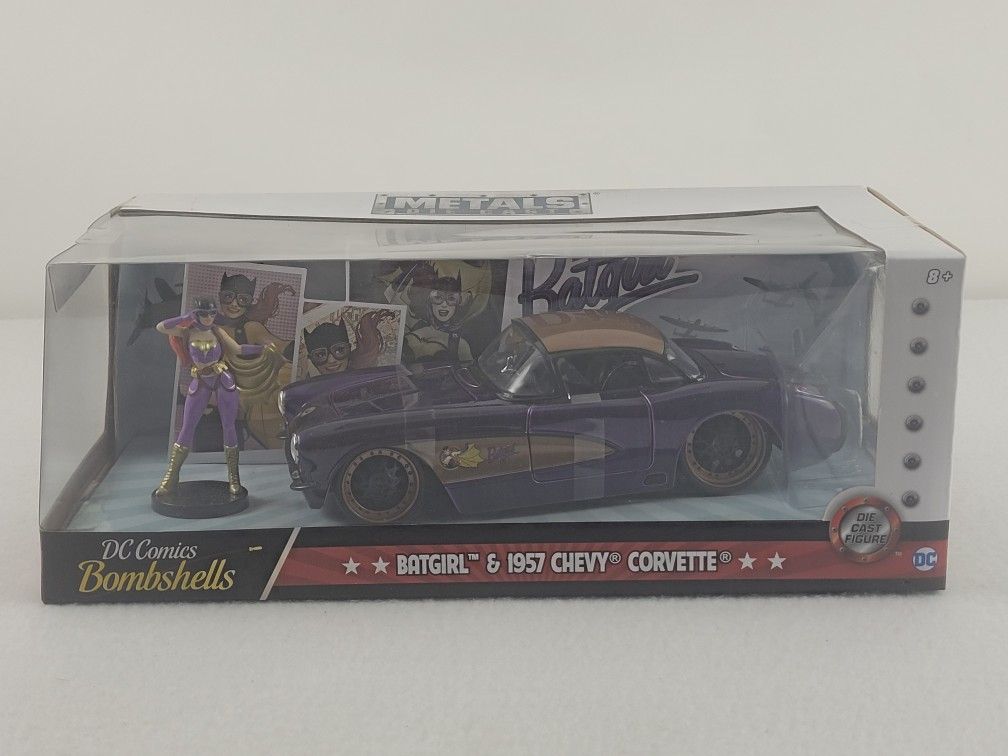 Jada Toys DC Comics Bombshells Batgirl & 1957 Chevy Corvette Metals Die Cast Car