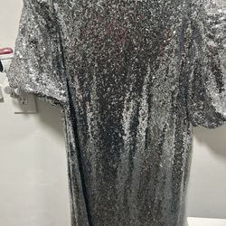 Silver Sequins Dress Size 20