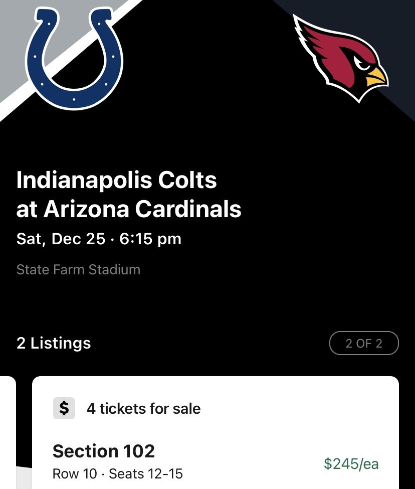 Arizona  Cardinals vs Indianapolis Colts 