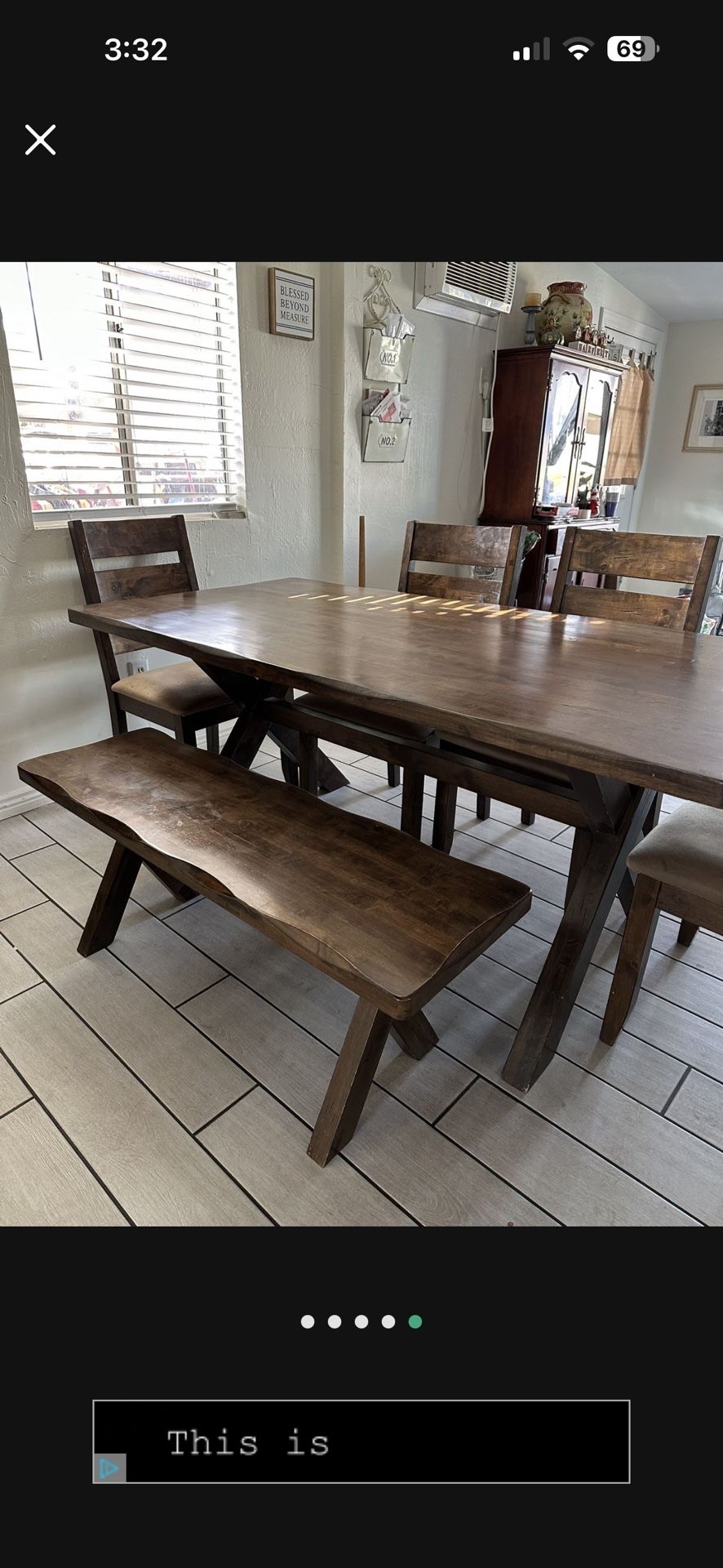 Table With 4 Chairs And Bench