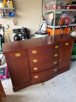 Antique dark wood buffet /server