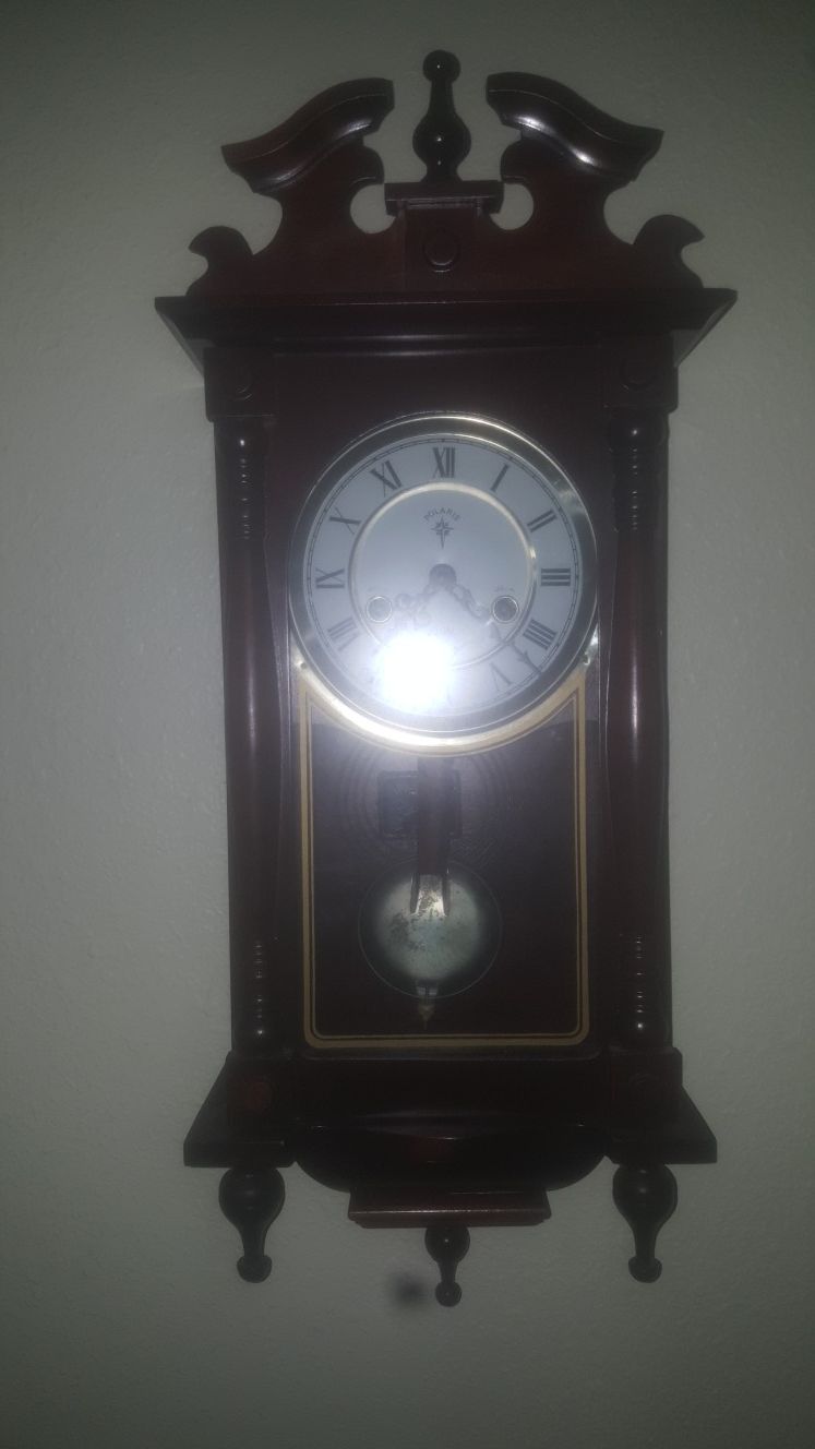 Antique Polaris Cherry Wood Hanging 31 Day Grandfather Clock
