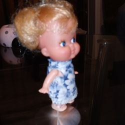 Vintage Taiwan Rubber Baby Doll With Blond Hair