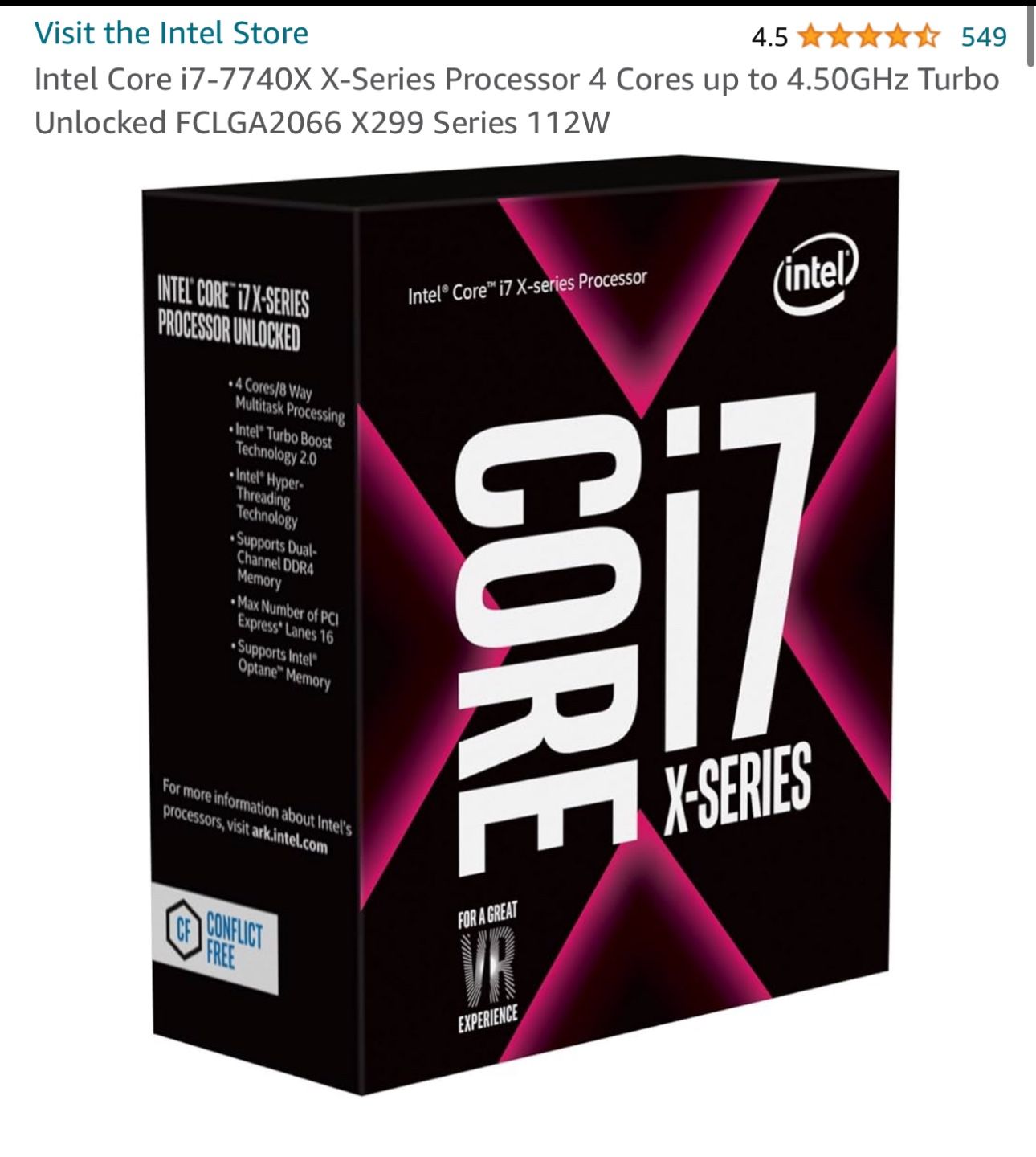 Intel Core Processor I7 - 7740X 